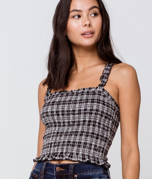 Volcom Seriously Plaid Seersucker Tank Top - Picture 2 of 12